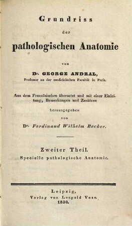 Grundriß der pathologischen Anatomie, 2. Specielle pathologische Anatomie