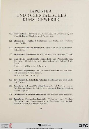 Japonika und orientalisches Kunstgewerbe (Nr. 520-537a)