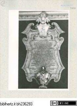 Kartusche mit Weihinschrift und Privilegienverleih Papst Benedikts XIII. zum Heiligen Jahr 1725 in S. Maria in Vallicella