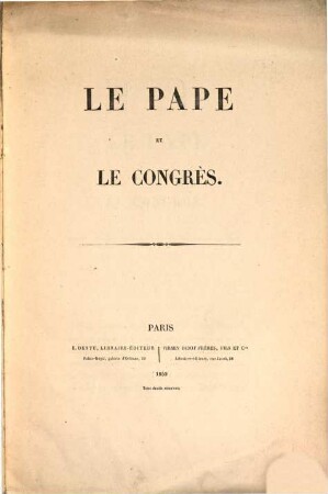 Le Pape et le Congrès