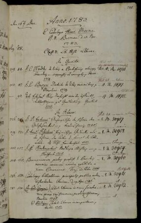 E Catalogo Henr. Meene. P. II. Bremae. d. 10. Nov. 1783.