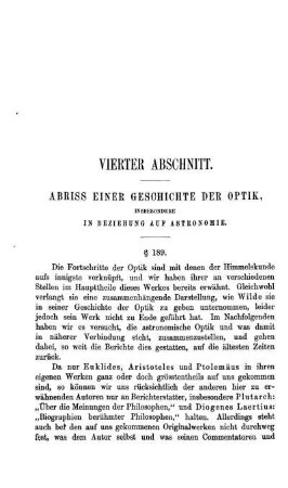 Vierter Abschnitt. Abriss einer Geschichte der Optik.