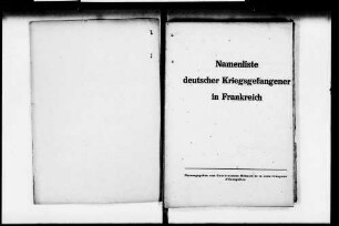 Namenslisten deutscher Kriegsgefangener in Frankreich