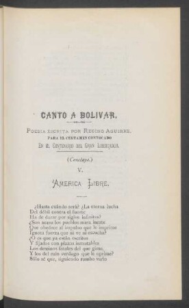 V. - América libre.