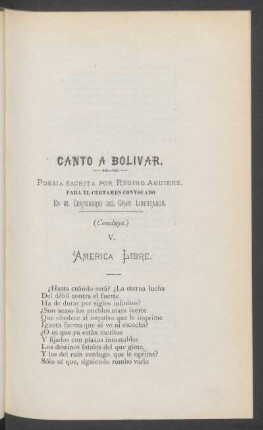 V. - América libre.