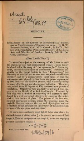 Quarterly journal of microscopical science. 11. 1871