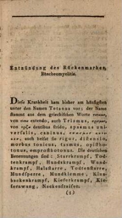Die Rückenmarks-Entzündung : Inaugural-Abhandlung