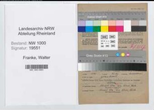 Entnazifizierung Walter Franke, geb. 12.08.1901 (Kaufm.Angest.)