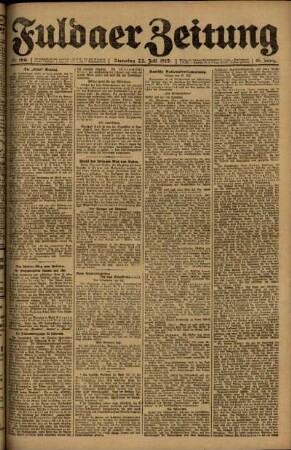 Ausgabe vom Dienstag, den 22. Juli 1919.