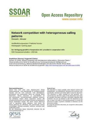 Network competition with heterogeneous calling patterns