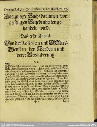 Das zweyte Buch / darinnen von geistlichen Begebenheiten gehandelt wird