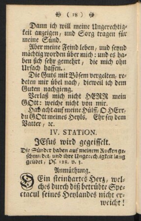 IV. Station. JEsus wird gegeisselt