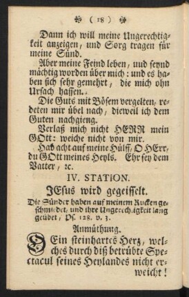 IV. Station. JEsus wird gegeisselt