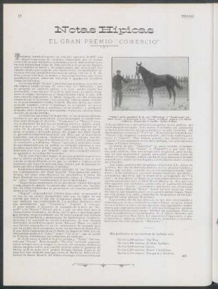 Notas hípicas - El gran premio "Comercio"