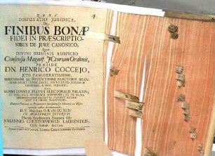 Disputatio iuridica de finibus bonae fidei in praescriptionibus de iure canonico