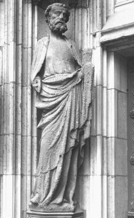 Köln, Dom St. Peter und St. Maria, Westseite, Petersportal, Apostel Paulus, Umkreis Parlerwerkstatt