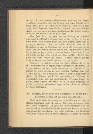 15. Lungen-, Luftröhren- und Kehlkopfleiden, Tuberkulose.
