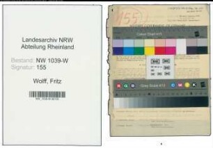 Entnazifizierung Fritz Wolff , geb. 05.04.1901 (Angestellter)