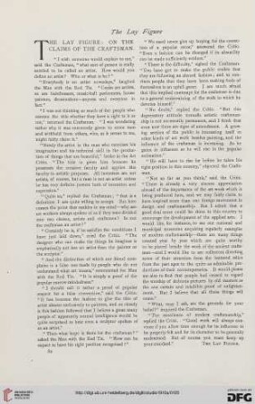 The lay figure: on the claims of the craftsman