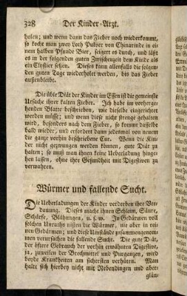 328-336, Würmer und fallende Sucht. - Das Erbrechen.