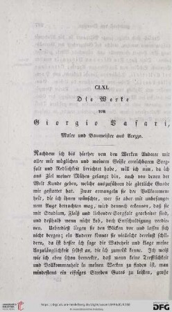 CLXI. Die Werke von Giorgio Vasari, Maler und Baumeister aus Arezzo