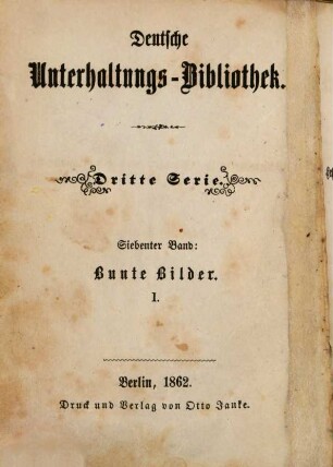 Bunte Bilder : gesammelte Erzählungen und Phantasiestücke, 1