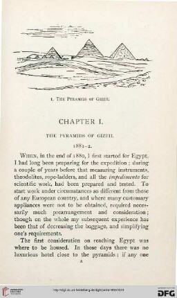 Chapter I: The pyramids of Gizeh. 1881–2