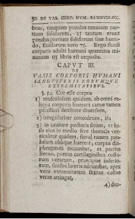 Caput III. De Vasis Corporis Humani Sanguiferis Eorumque Extremitatibus.