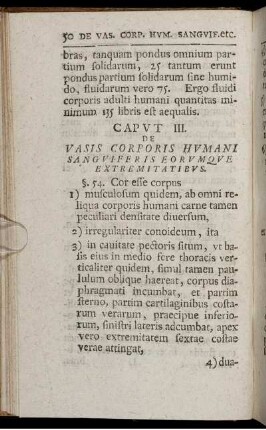 Caput III. De Vasis Corporis Humani Sanguiferis Eorumque Extremitatibus.