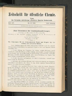 Zum Chemismus der Combinationsfärbungen.