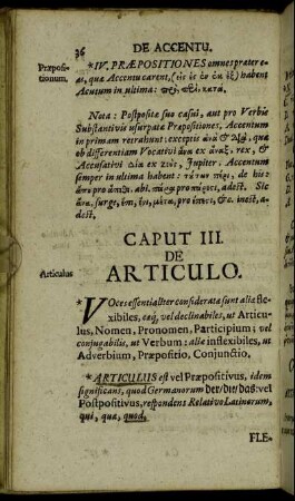 Caput III. De Articulo.