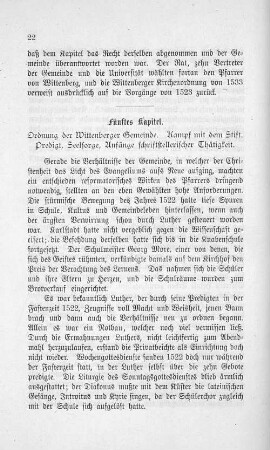 Fünftes Kapitel. Ordnung der Wittenberger Gemeinde. Kampf mit dem Stift. Predigt, Seelsorge, Anfänge schriftstellerischer Thätigkeit.