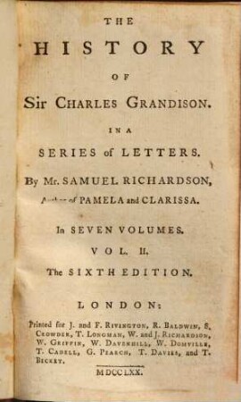 The history of Sir Charles Grandison : In a series of letters ; In seven volumes ..., 2