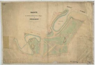 Karte der nördlichen städtischen Parkanlagen von Düsseldorf.