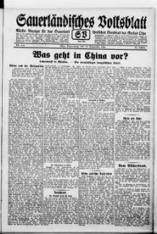 Sauerländisches Volksblatt : aeltester Anzeiger des Sauerlandes : ueber 100 Jahre Heimat- und Kreisblatt im Kreise Olpe : Tageszeitung für Politik, Unterhaltung und Belehrung