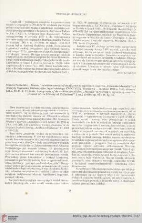54: [Rezension von: Marcin Fabiański, "Musea" in written sources of the fifteenth to eighteenth centuries]