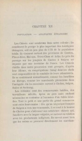 Chapitre XII. Population - Asiatiques étrangers
