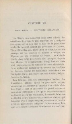 Chapitre XII. Population - Asiatiques étrangers