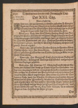 Der XXI. - XXX. Tag.