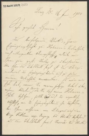 Brief an B. Schott's Söhne : 16.06.1904
