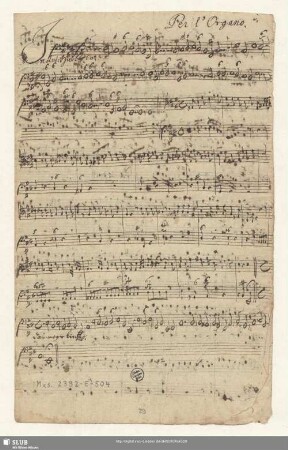 Per l'Organo. [= b bez., transp.]