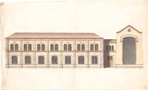 Voit, August von; München, Luisenstr.; "Gebäude für Glasmalereien" (Glasmalereianstalt) - Ansicht
