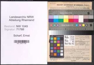 Entnazifizierung Ernst Scharf , geb. 05.04.1907 (Friseurmeister)