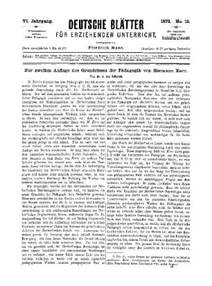 Zur zweiten Auflage des Grundrisses der Pädagogik von Hermann Kern