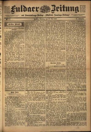 Erste Ausgabe vom Dienstag, den 17. Mai 1898.