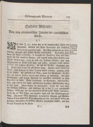 Sechster Abschnidt. Von dem alemannischen Zeitalter der raurachischen Kirche