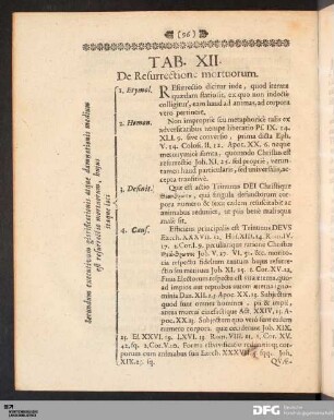Tab. XII. De Resurrectione mortuorum.