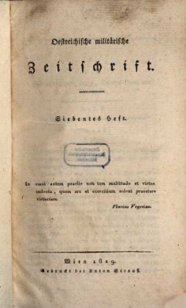 Oestreichische militärische Zeitschrift. 1819, 3