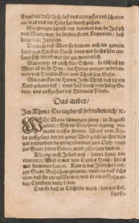 Das ander/ Jm Thon: Der tag der ist so freudenreich/ [et]c.