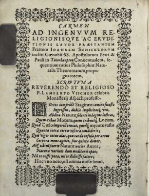 Theses ex universa philosophia naturali Aristotelis